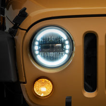 Raxiom 97-18 Jeep Wrangler TJ/JK Axial 7-Inch LED Headlights w/ DRL- Black Housing (Clear Lens) - J155570