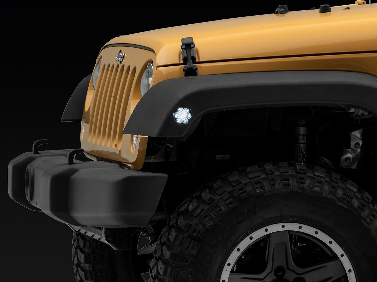 Raxiom Axial Series Whiite Led Side Marker Lights; Smoked (2007-2018 Wrangler, Wrangler JK) - J163060