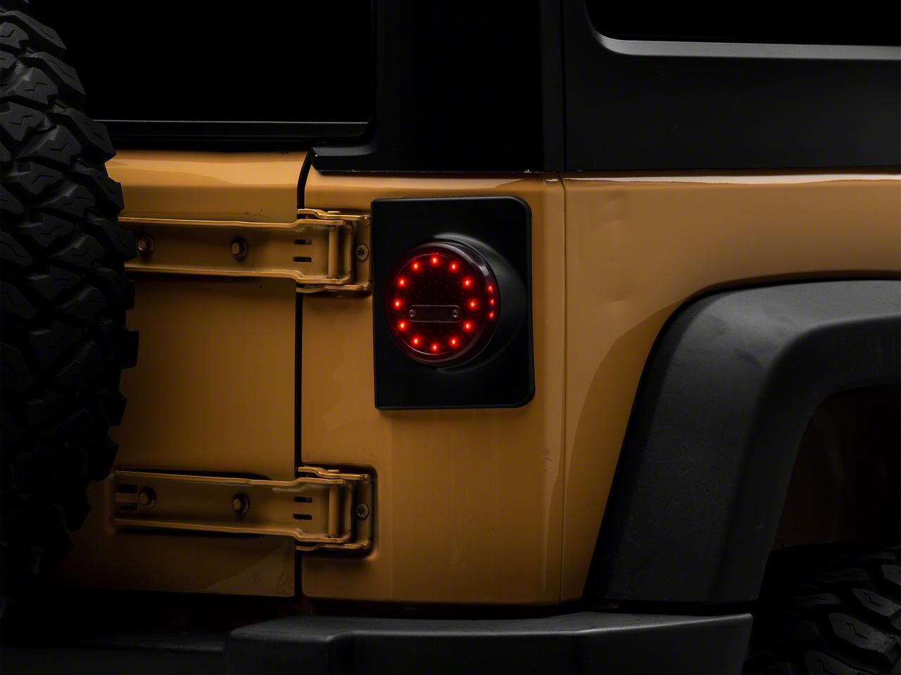 Raxiom Axial Series Halo Led Tail Lights; Black Housing; Clear Lens (2007-2018 Wrangler JK, Wrangler) - J164240