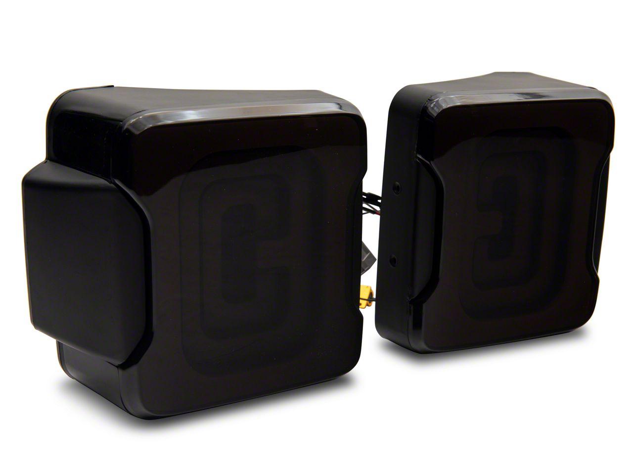 Raxiom Axial Series Carver Led Tail Lights; Black Housing; Smoked Lens (2007-2018 Wrangler, Wrangler JK) - J164241