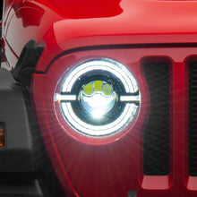Raxiom Axial Series 9-Inch Led Angel Eye Headlights; Black Housing; Clear Lens (2018-2025 Wrangler, Gladiator) - J167045