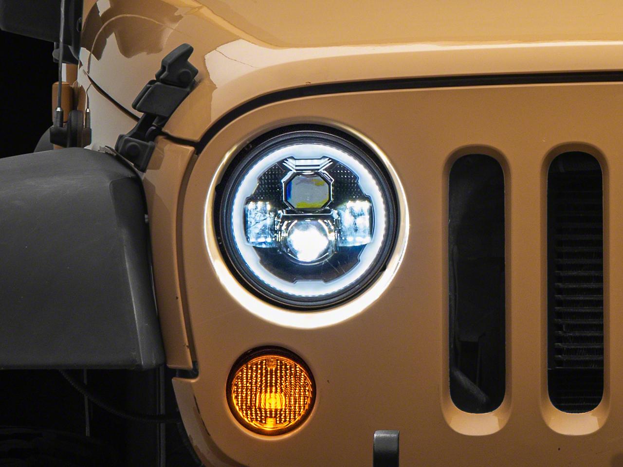 Raxiom Axial Series 7-Inch Led Headlights With Drl Turn Signals (2007-2018 Wrangler, Wrangler JK) - J173078
