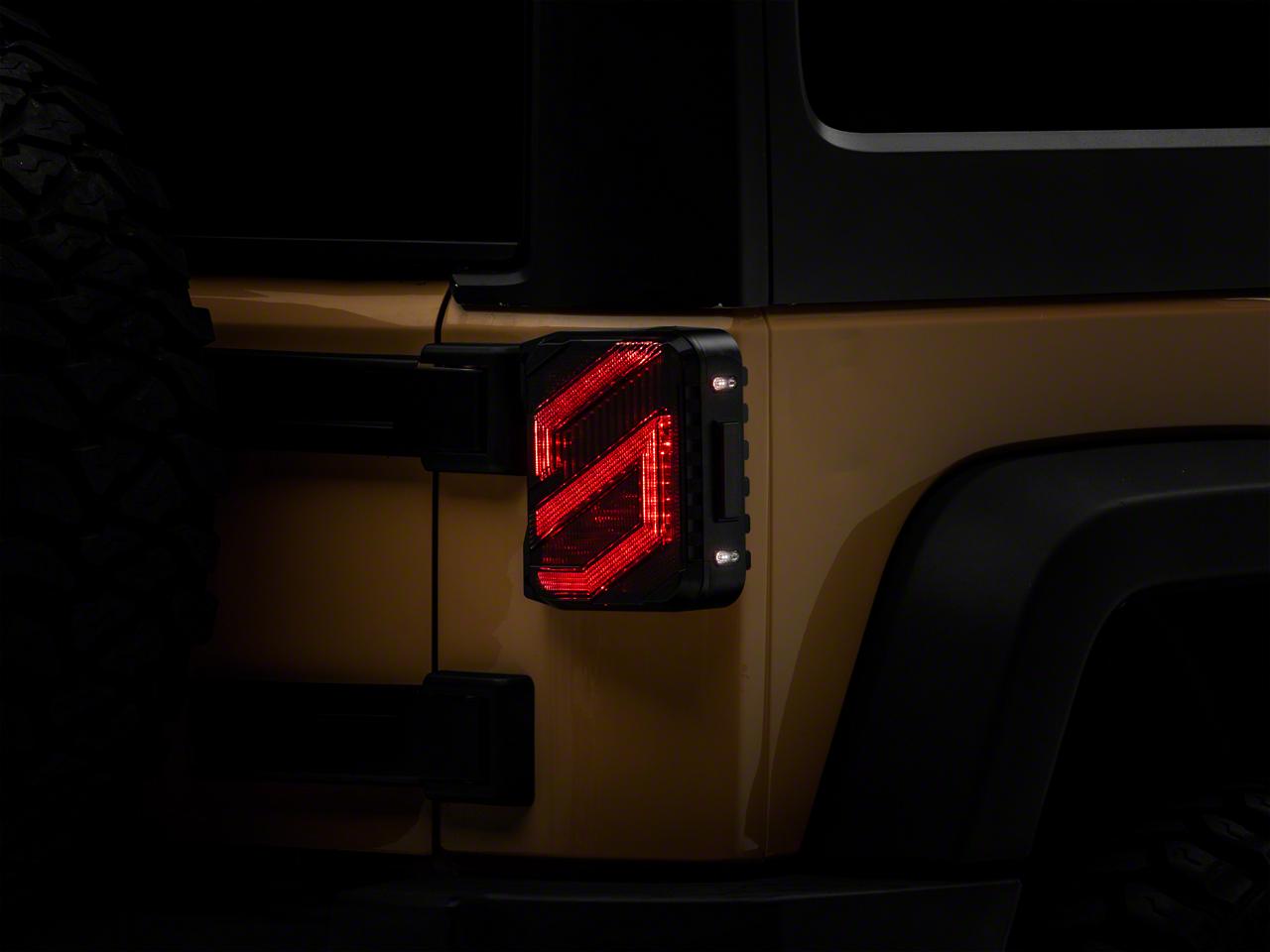 Raxiom Axial Series Trident Led Tail Lights; Black Housing; Smoked Lens (2007-2018 Wrangler, Wrangler JK) - J173718