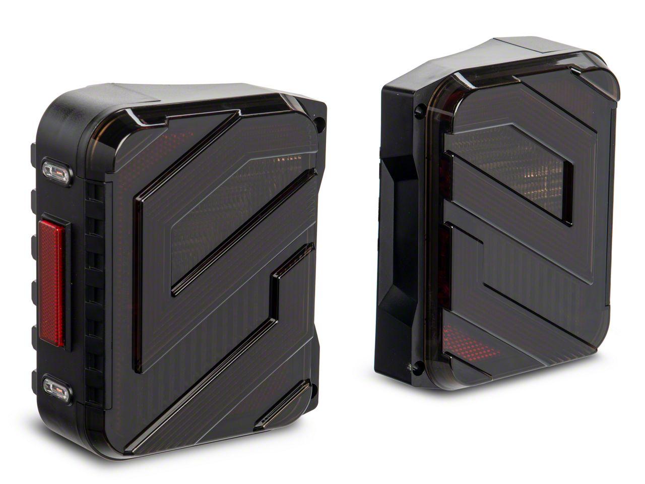 Raxiom Axial Series Trident Led Tail Lights; Black Housing; Smoked Lens (2007-2018 Wrangler, Wrangler JK) - J173718