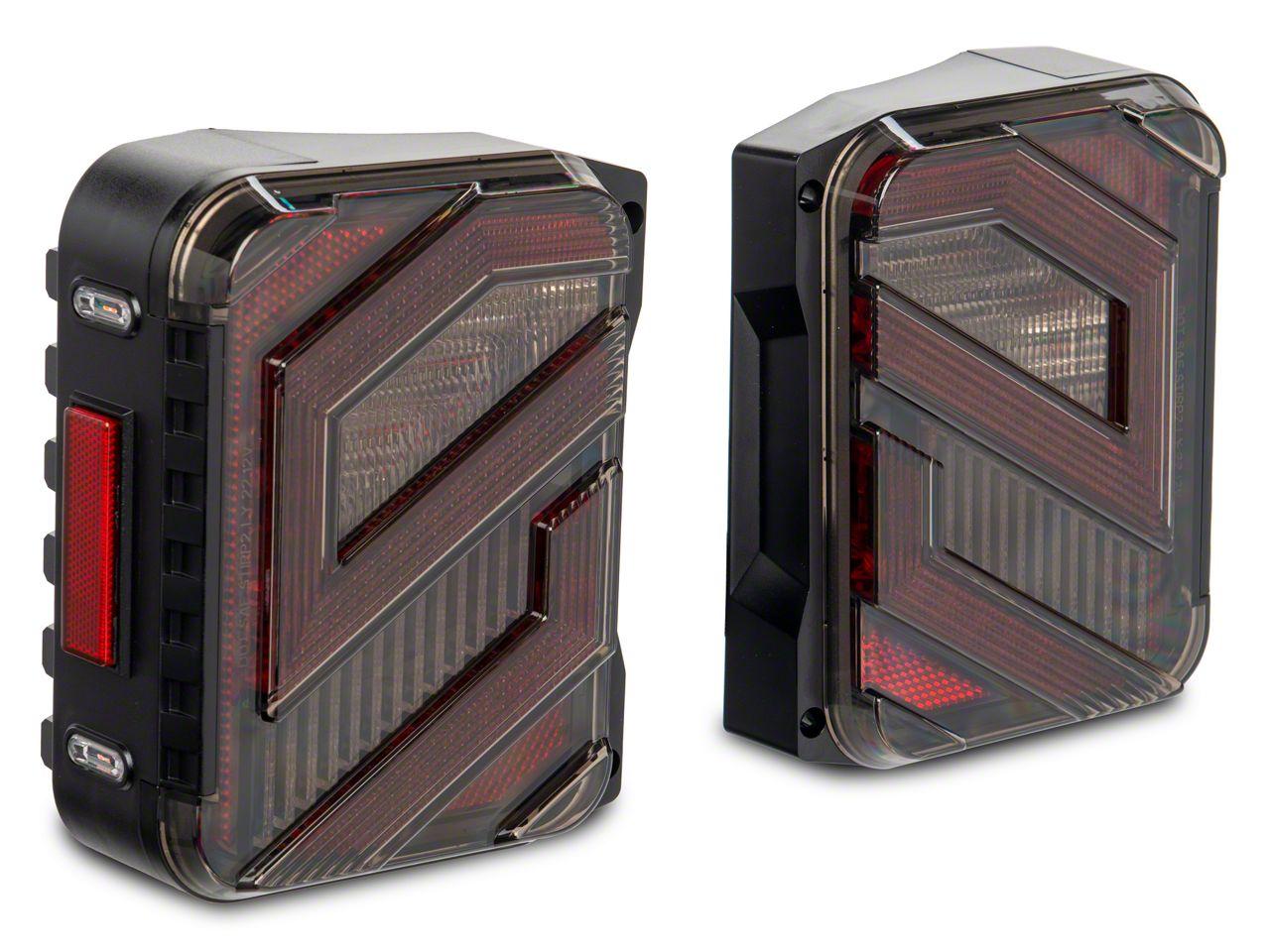 Raxiom Axial Series Trident Led Tail Lights; Black Housing; Clear Lens (2007-2018 Wrangler, Wrangler JK) - J173719