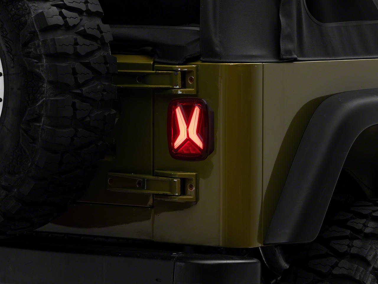 Raxiom Gladiator Led Tail Lights; Black Housing; Smoked Lens (1976-2006 CJ7, Wrangler) - J177410