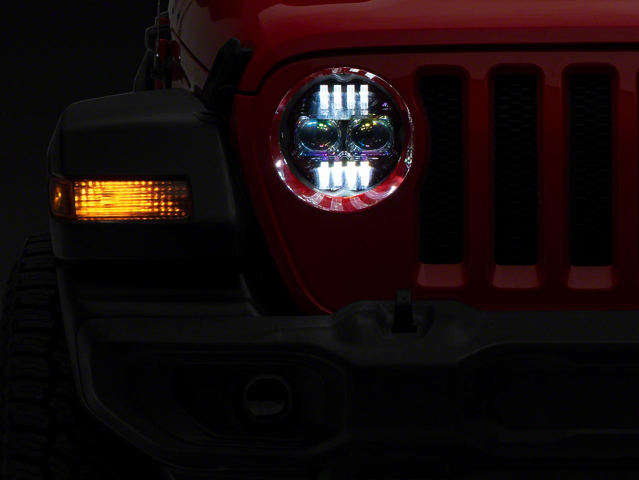 Raxiom Axial Series 9-Inch Angel Eye Led Headlights And Led Fog Lights (2018-2025 Wrangler, Gladiator) - J177416