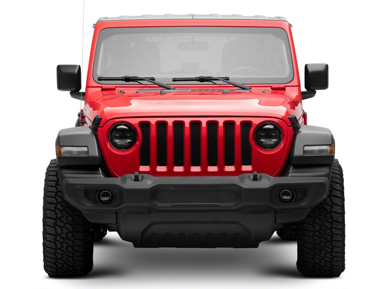 Raxiom Axial Series 9-Inch Angel Eye Led Headlights And Led Fog Lights (2018-2025 Wrangler, Gladiator) - J177416