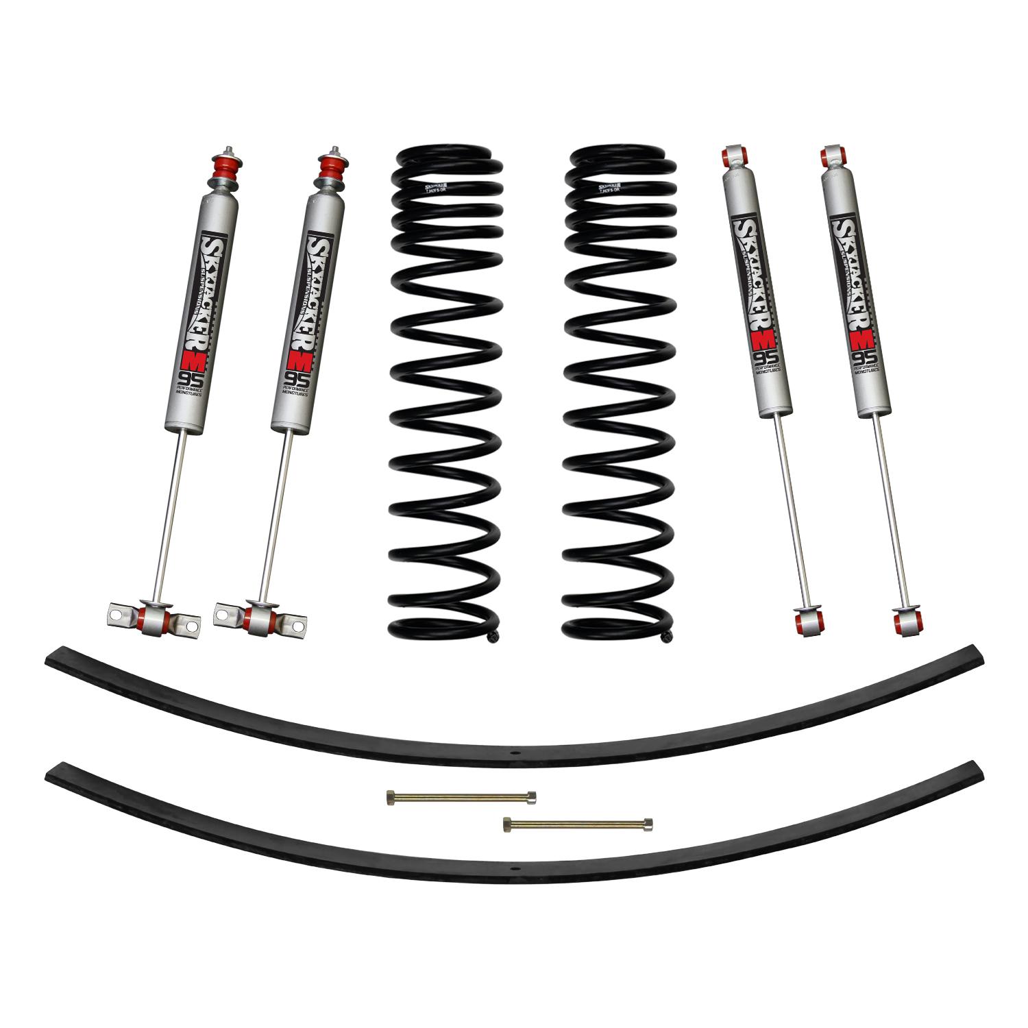 Skyjacker 3 Inch Suspension Lift Kit 86-92 Comanche MJ W/Front Dual Rate Long Travel Coil Springs Rear Add A Leafs Front/Rear M95 Monotube Shocks Skyjacker (1986-1992 Comanche) - JC305BPMLT