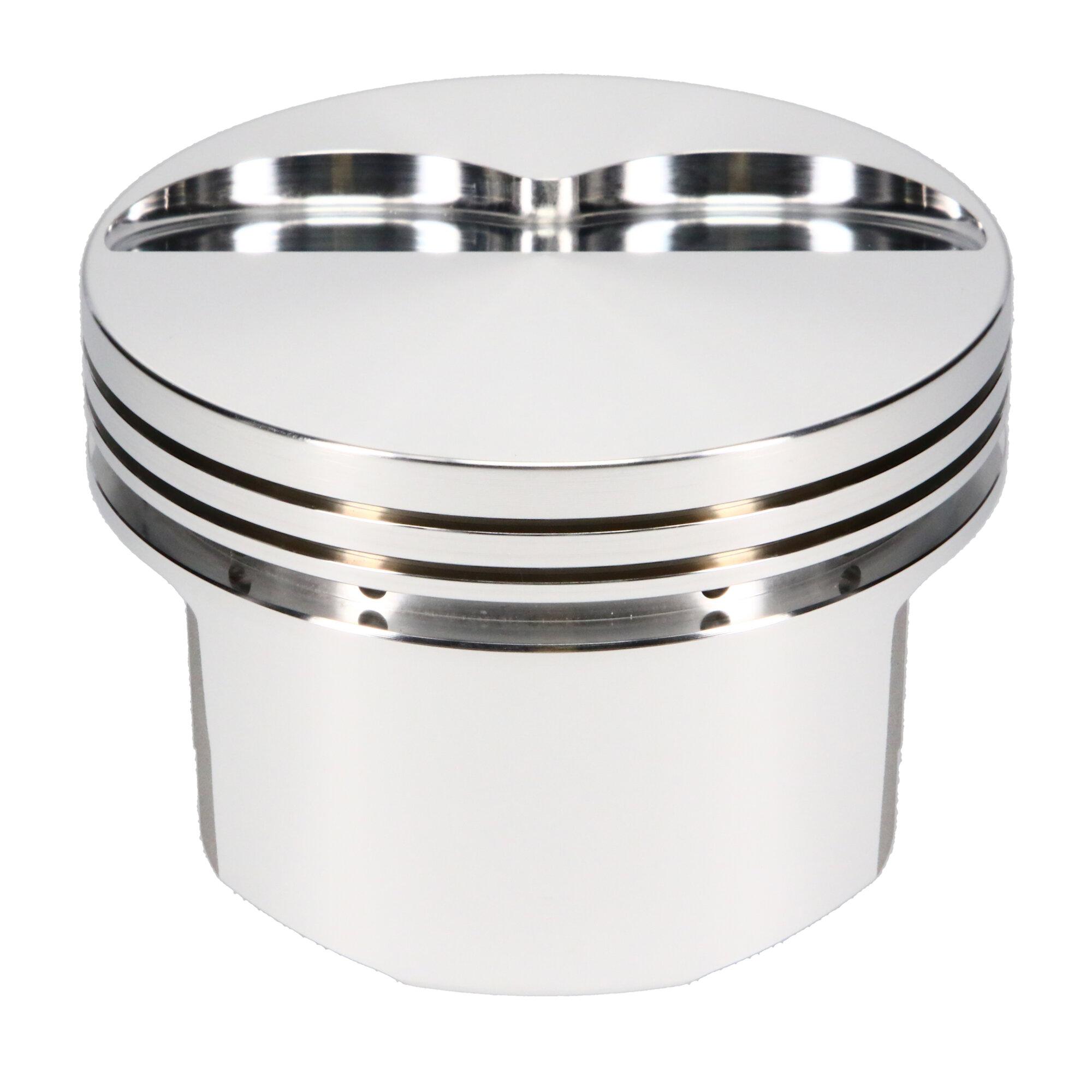 JE Pistons Piston Set, 4032, Flat Top, 4.185 Bore, 1.285 CD, 0.990 Pin, Set of 8. (Pontiac 455 Stroker) - 196830