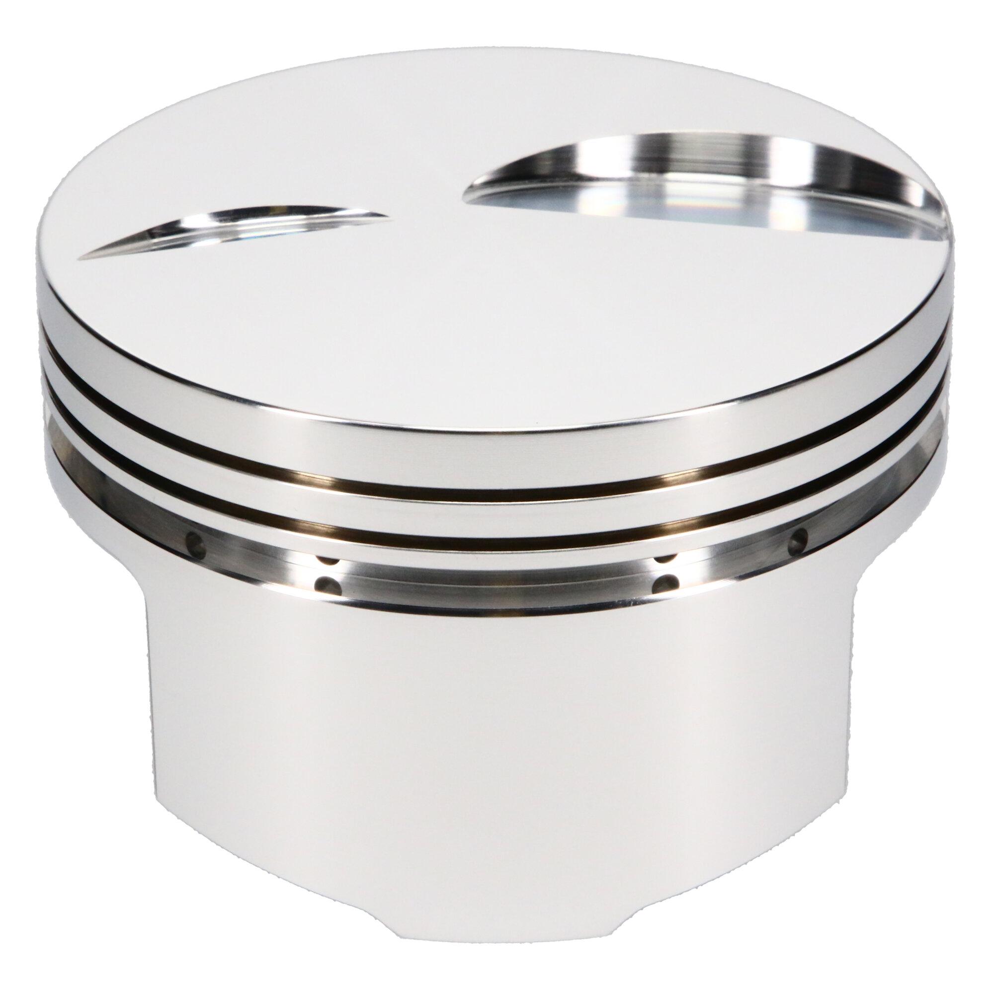 JE Pistons Piston Set, 4032, Flat Top, 4.440 Bore, 1.350 CD, 0.990 Pin, Set of 8. (Ford Big Block 460 M-6049-SCJ) - 339385