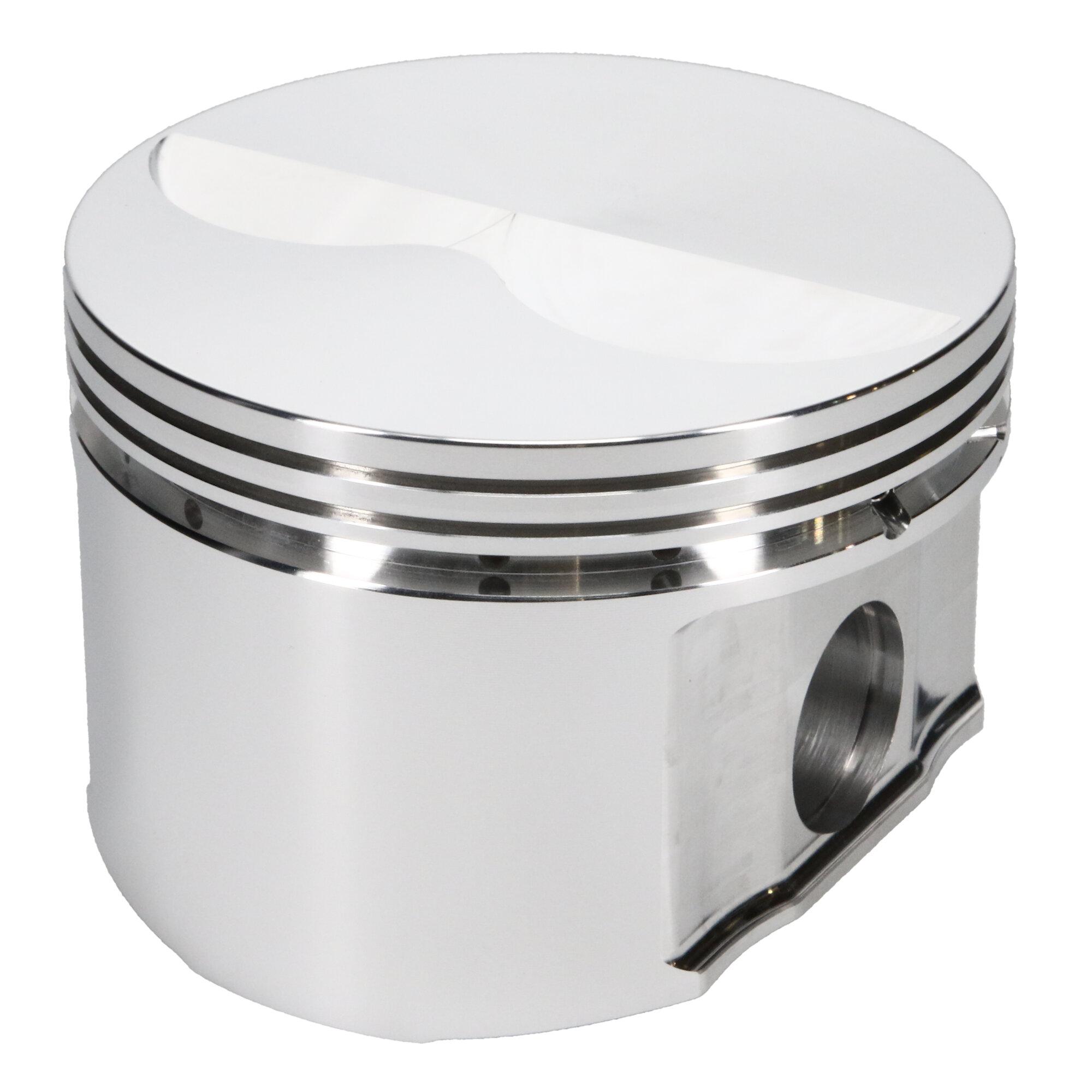 JE Pistons Piston Set, 2618, Flat Top, 4.375 Bore, 1.858 CD, 0.990, Pin Dia, Set of 8. - 213463