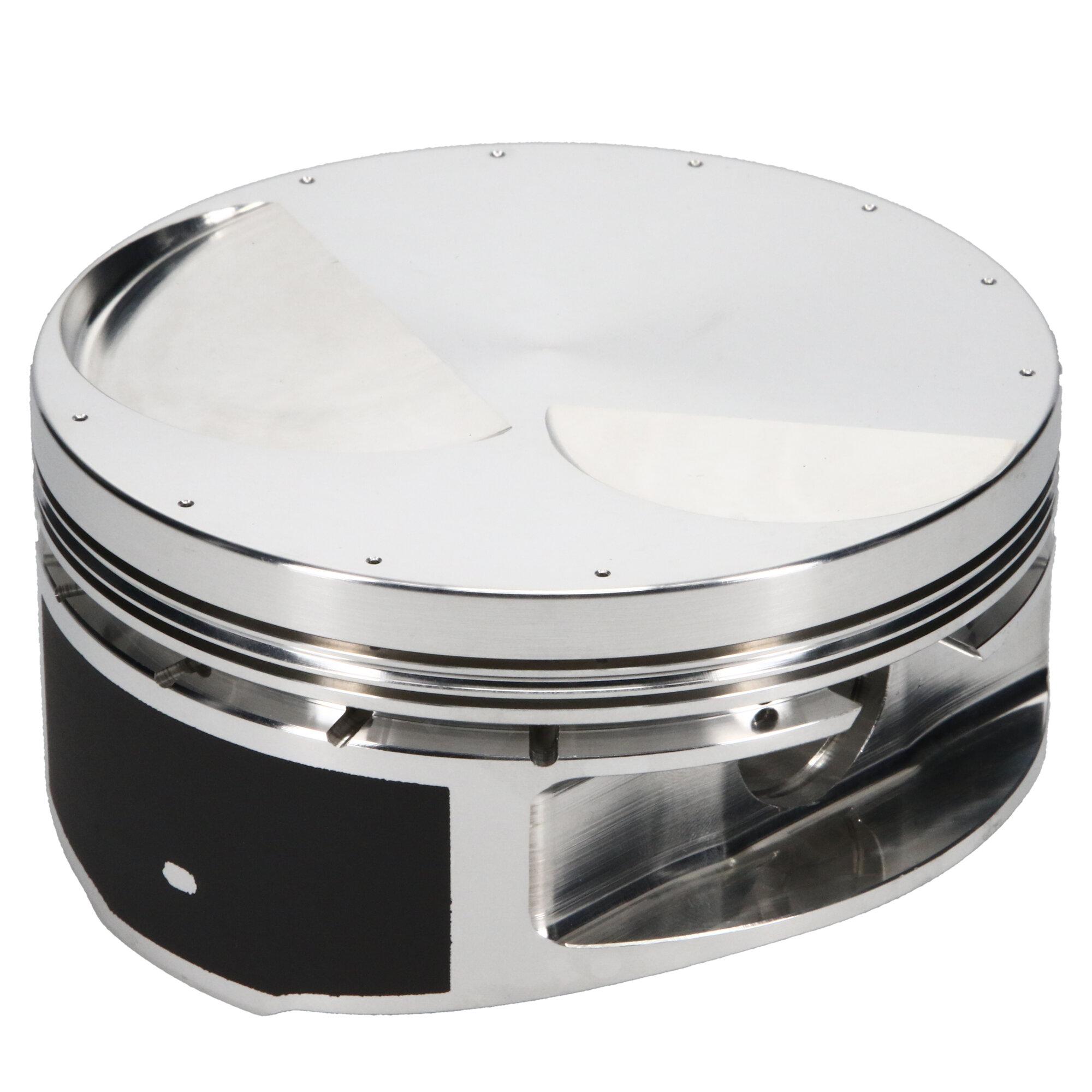 JE Pistons Piston Set, 2618, Flat Top, 4.625 Bore, 1.120 CD, 0.990, Pin Dia, Set of 8. - 280266