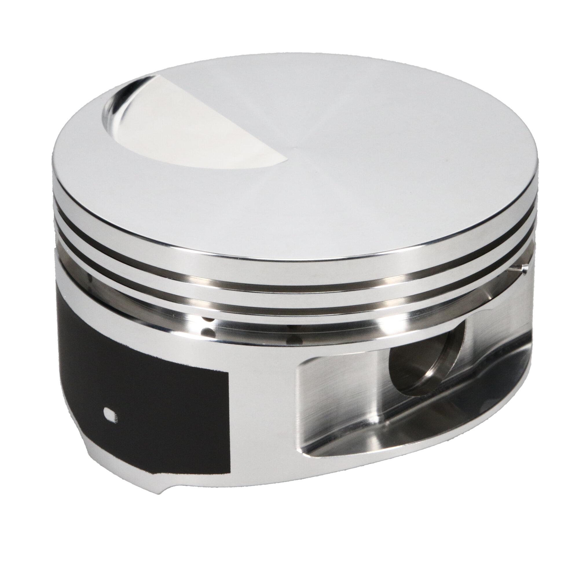 JE Pistons Piston Set, 2618, Flat Top, 4.440 Bore, 1.350 CD, 0.990, Pin Dia, Set of 8. - 257666