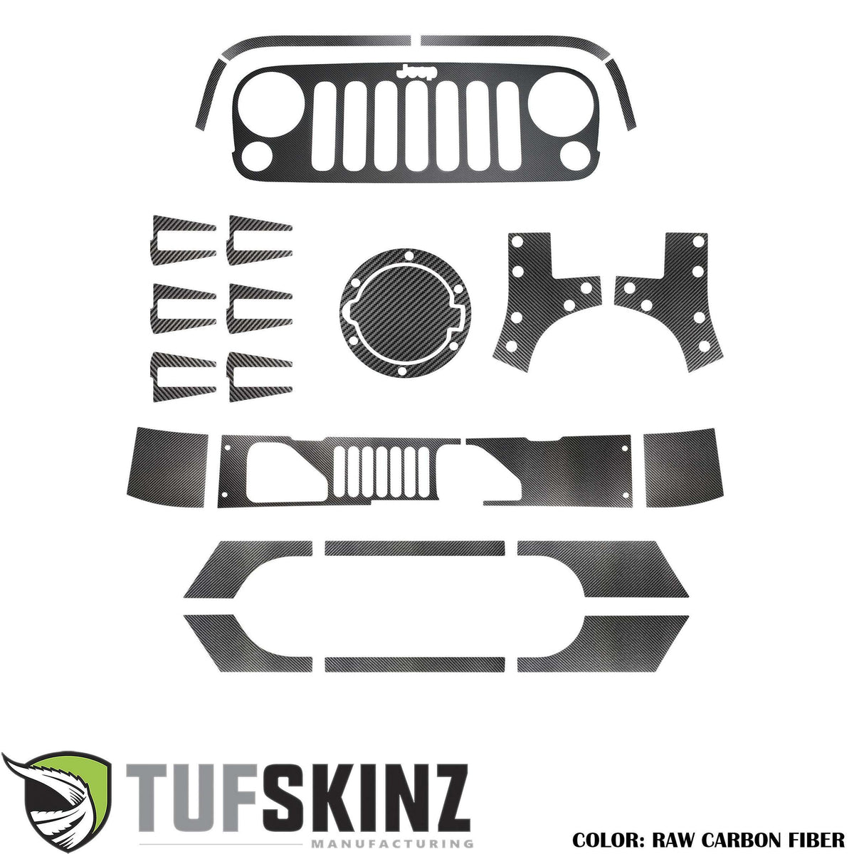 TUFSKINZ 2 Door Full Kit Accent Trim (2007-2018 Wrangler JK) - JEP003-RCFMP-X