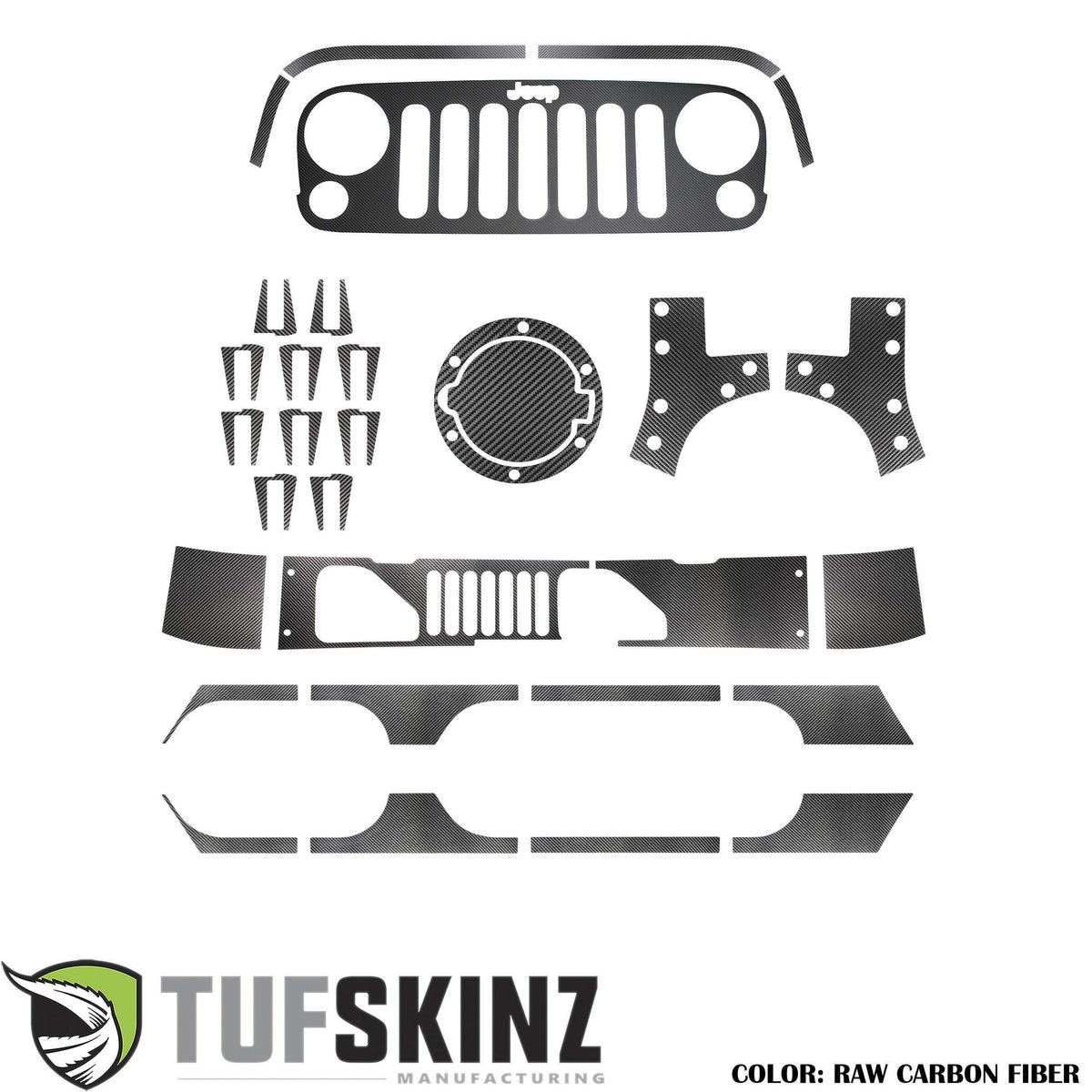 TUFSKINZ 4 Door Full Kit Accent Trim (2007-2018 Wrangler JK) - JEP004-RCFMP-X