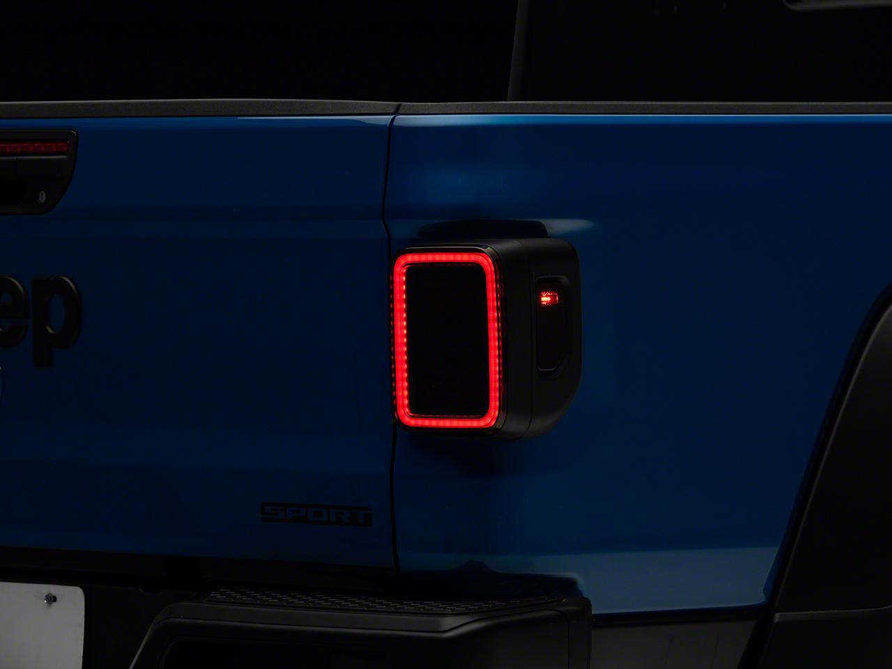 Raxiom Led Tail Lights; Black Housing; Smoked Lens (2020-2025 Gladiator) - JG8026