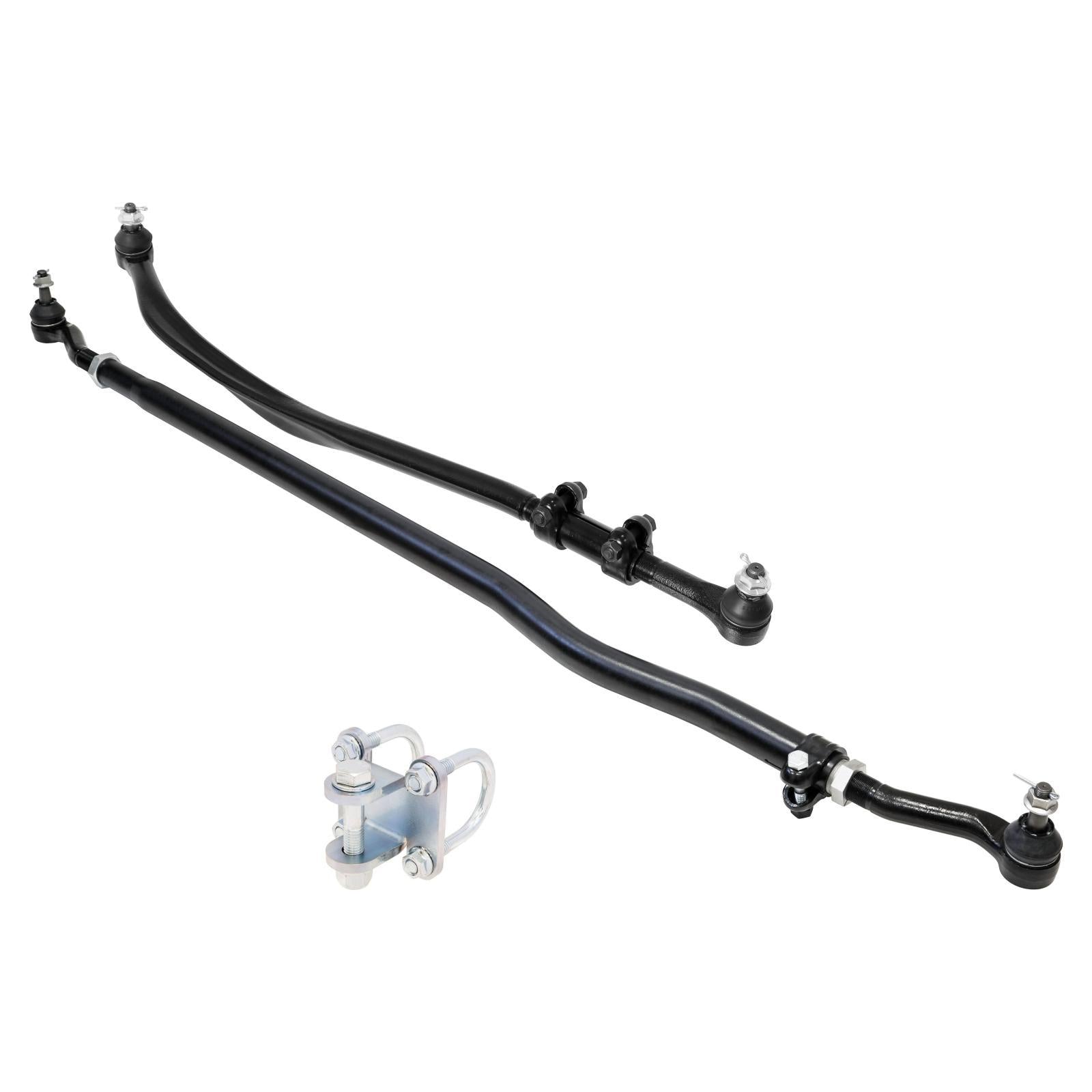 RockJock 4x4 Currectlync Steering System 07-18 Wrangler JK Bolt-On Includes 1 1/2 Inch Diameter Tie Rod/Forged Drag Link HD Steering Stabilizer Shock Mounting Kit - JK-9704