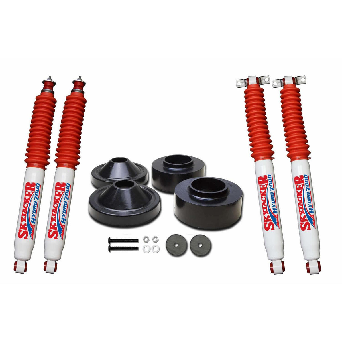 Skyjacker Polyurethane Spacer Leveling Kit 07-18 Wrangler JK 2 Inch Front Lift 3/4 Inch Rear Lift Incl. 2-Front 70 Shocks - JK23-H