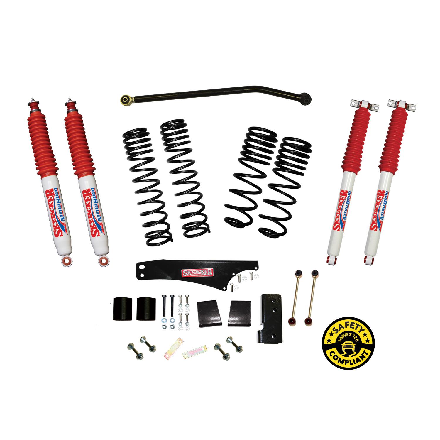 Skyjacker 3.5-4 Inch Dual Rate Long Travel Suspension Lift Kit 2 Door Nitro Shocks - JK35BPNLT