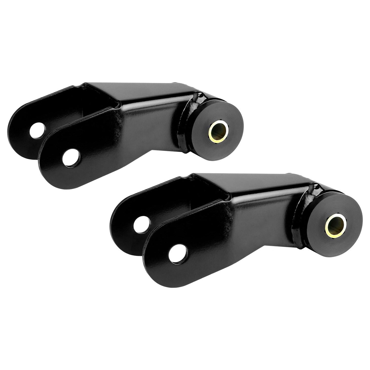 RockJock 4x4 XJ Cherokee Boomerang Leaf Spring Shackles 5in Incl. Urethane Bushings and Hardware - JS-9081