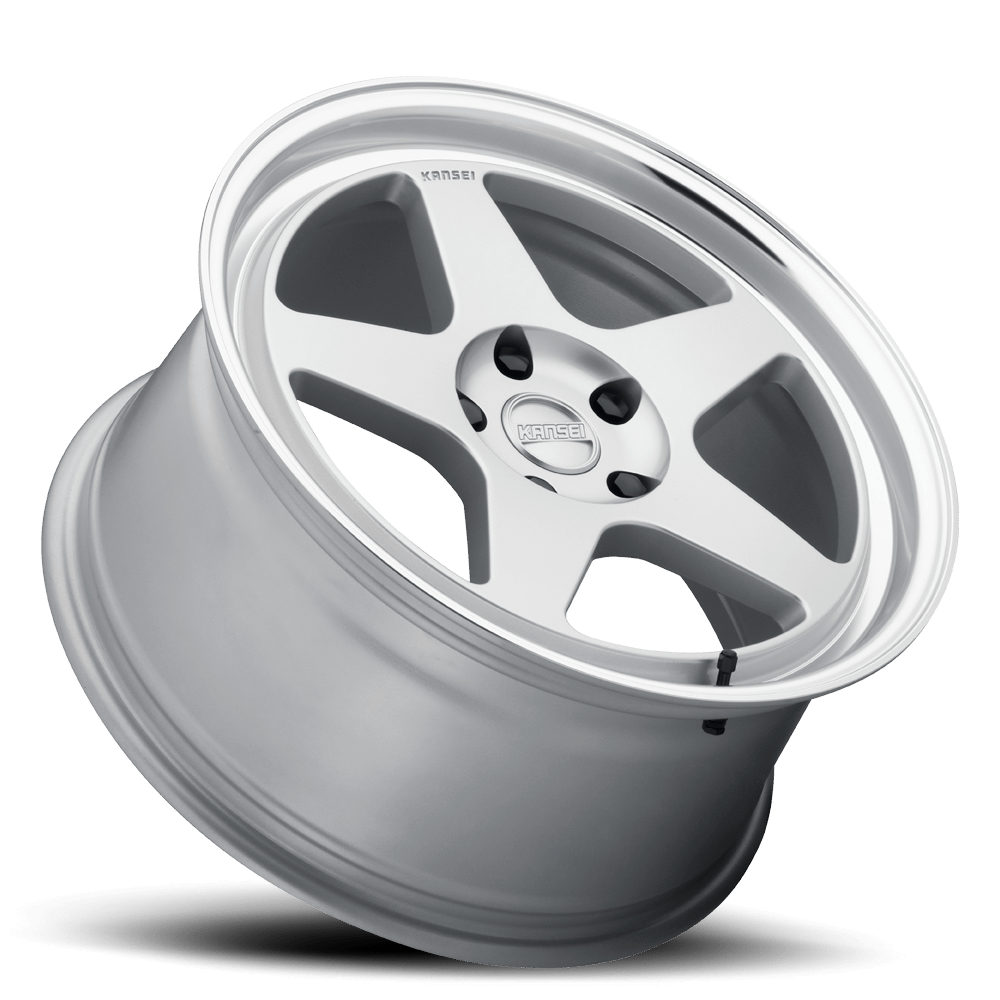 Kansei Wheels Aluminum Wheels 15x8 KNP K12H Machined Lip Hyper Silver 4x100 Bolt Pattern 0 Offset - K12H-158010-00