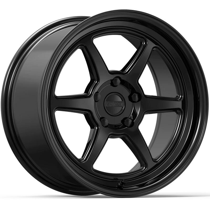 Kansei Wheels Aluminum Wheels 18x10.5 Roku K14B Gloss Black 5x120 Bolt Pattern 12 Offset - K14B-181518+12