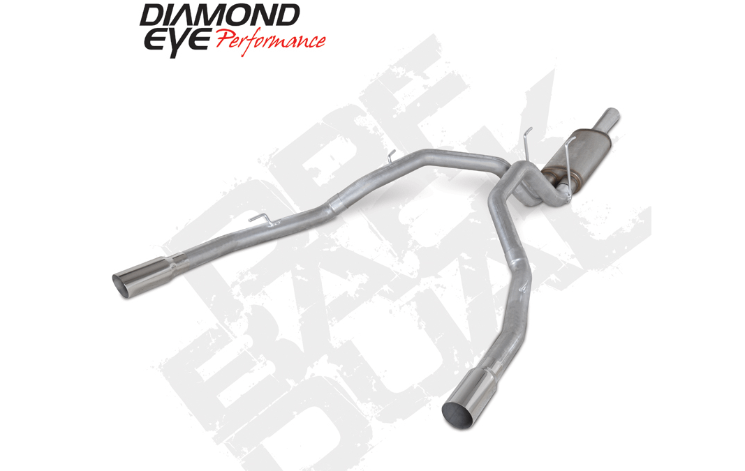 Diamond Eye Performance DPF Back Exhaust For 2014 Ram 1500 3.0L Eco-Diesel 3 Inch Single In Dual Out Split Rear Aluminized Diamond Eye - K3264A