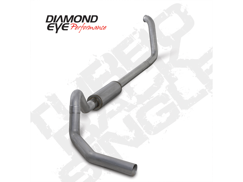 Diamond Eye Performance Exhaust Turbo Back 01-02 Excursion 4 Inch Single Pass With Muffler Aluminized Diesel Exhaust Diamond Eye - K4332A