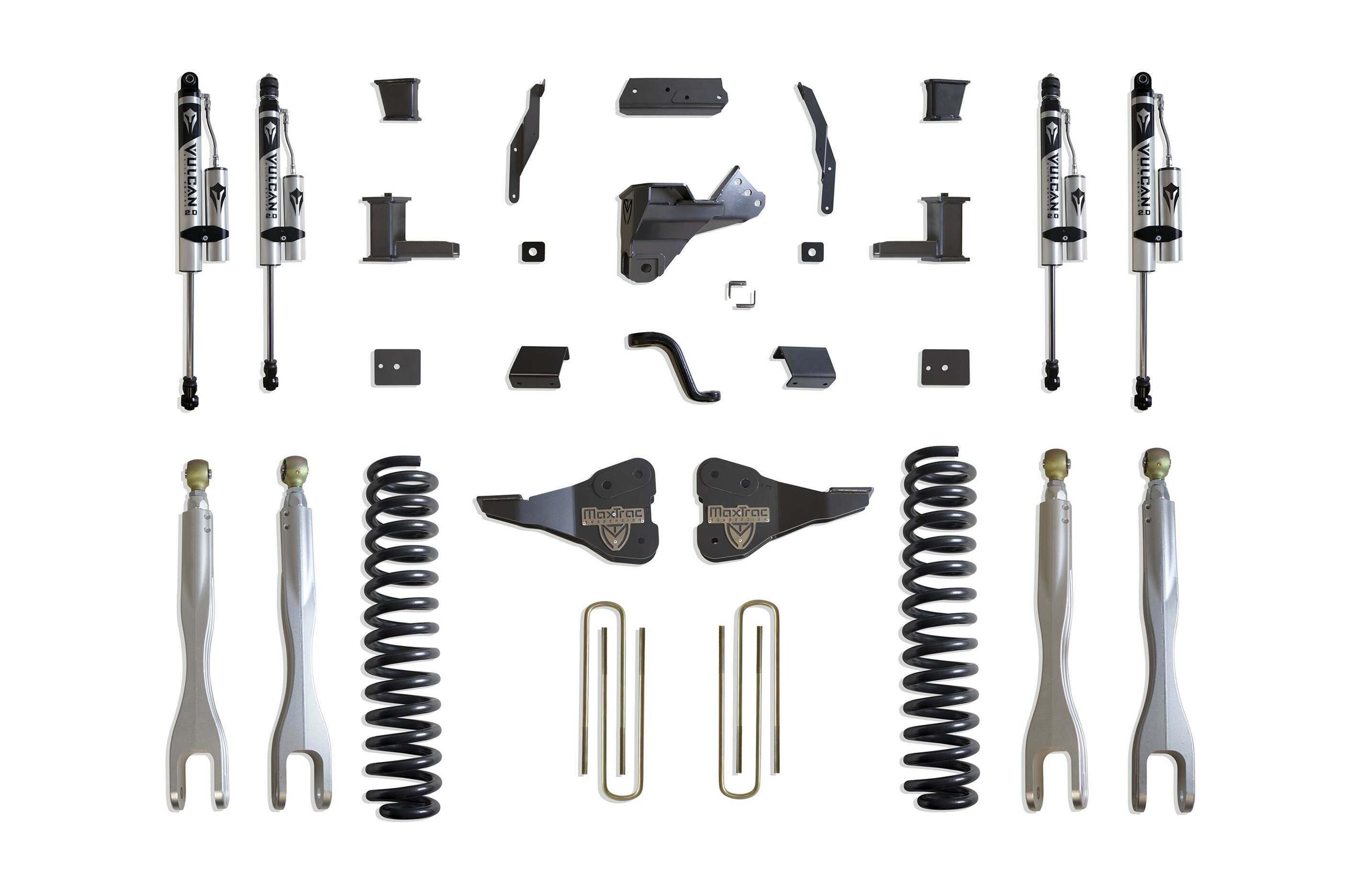 MaxTrac 8" LIFT KIT W/ 4-LINKS (VULCAN RESERVOIR SHOCKS) (2017-2022 F-250, F-350) - K943385VRL