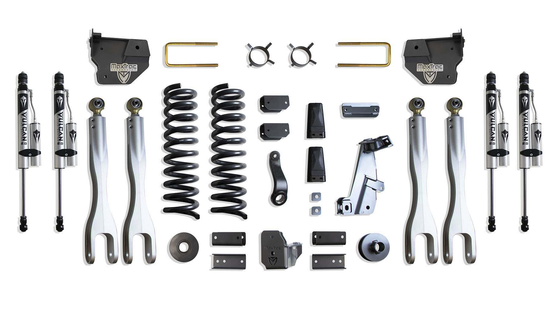 MaxTrac 8" LIFT KIT W/ 4-LINKS (VULCAN RESERVOIR SHOCKS) (2014-2018 RAM 2500) - K947285VRL