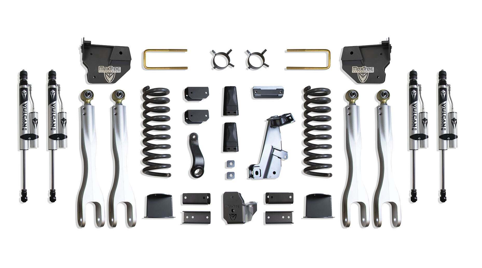 MaxTrac 8" LIFT KIT W/ 4-LINKS (VULCAN RESERVOIR SHOCKS) (2014-2018 RAM 2500) - K947285VRLA