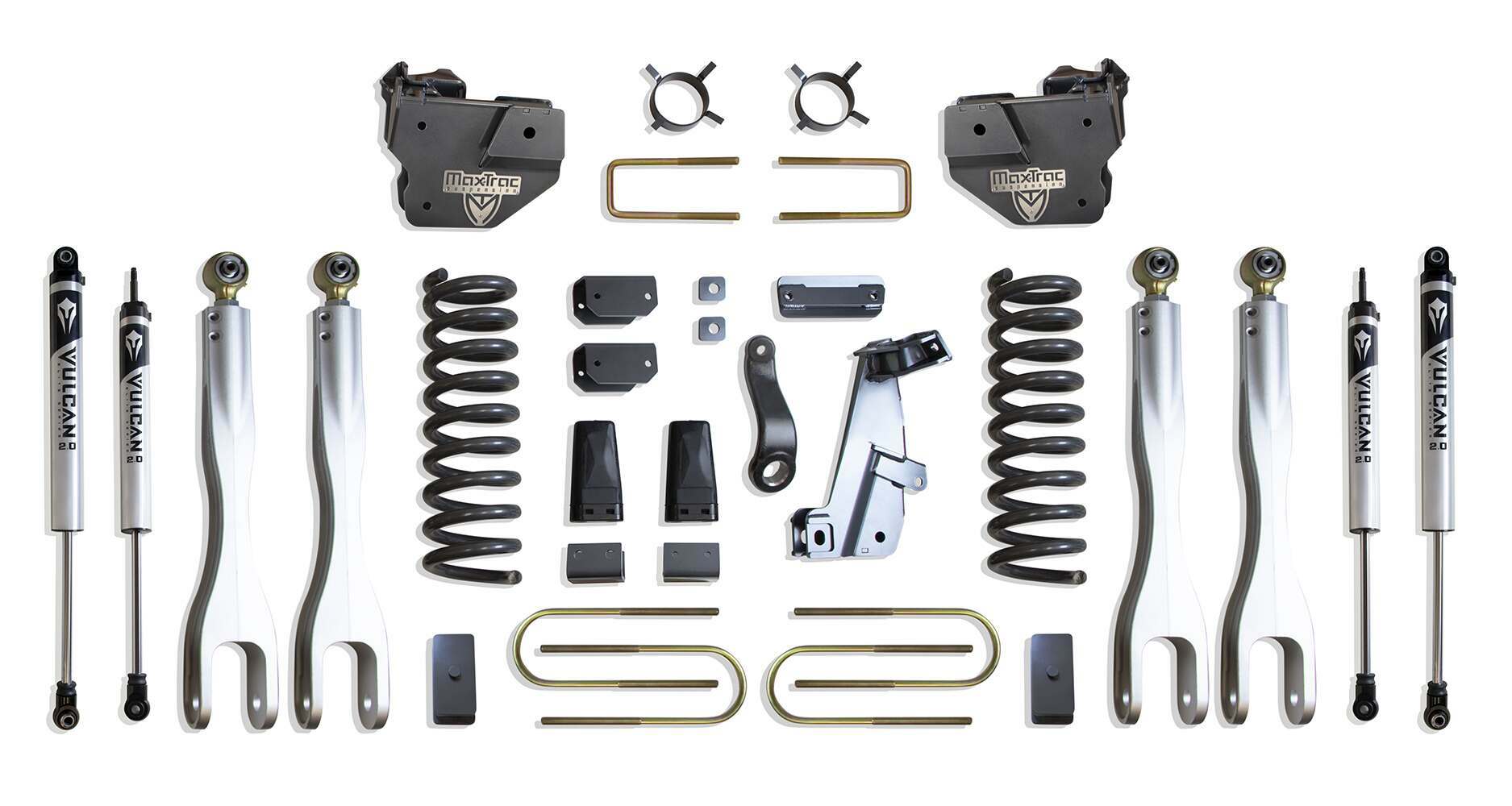 MaxTrac 8" LIFT KIT W/ 4-LINKS (VULCAN SHOCKS) (2013-2018 RAM 3500) - K947385VL