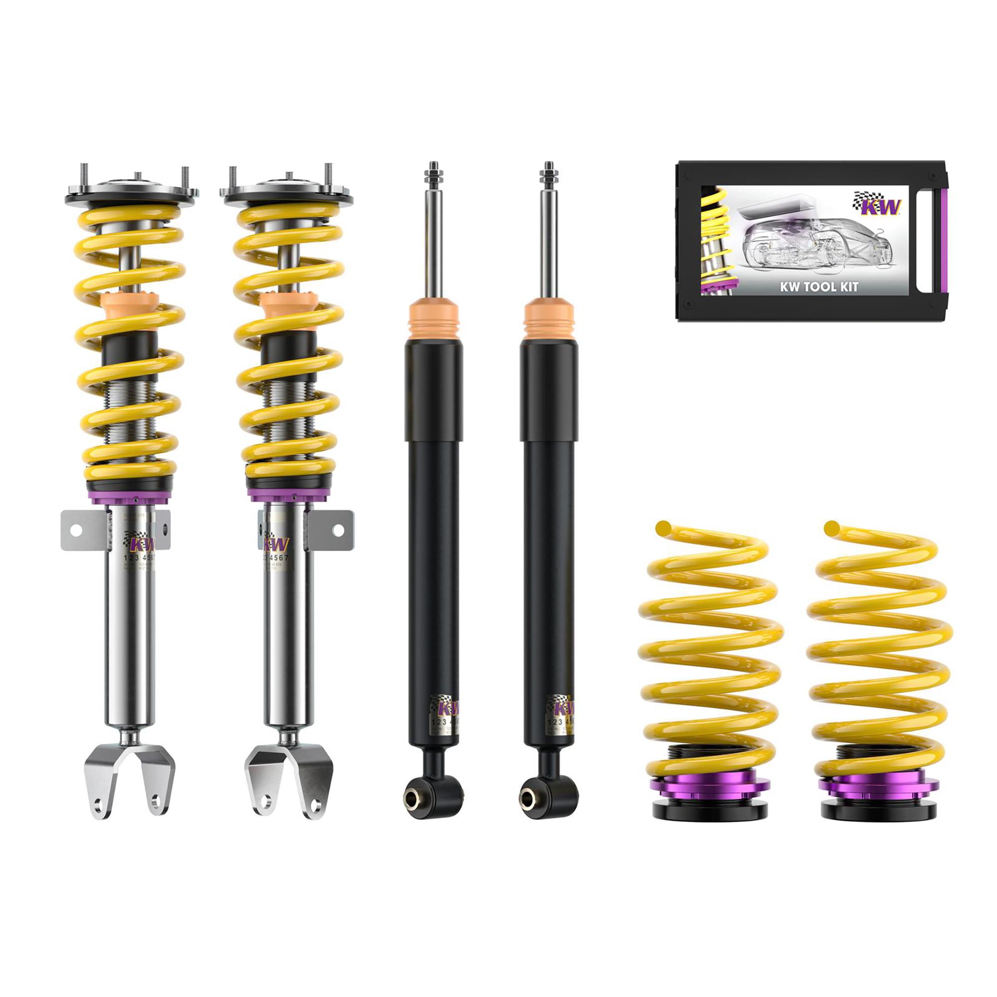 KW Height Adjustable Stainless Steel Coilover System With Pre-Configured Damping (2017-2023 3 Base, 3 Long Range, 3 Standard Plus, Y Long Range, Y Standard Range) - 10287006