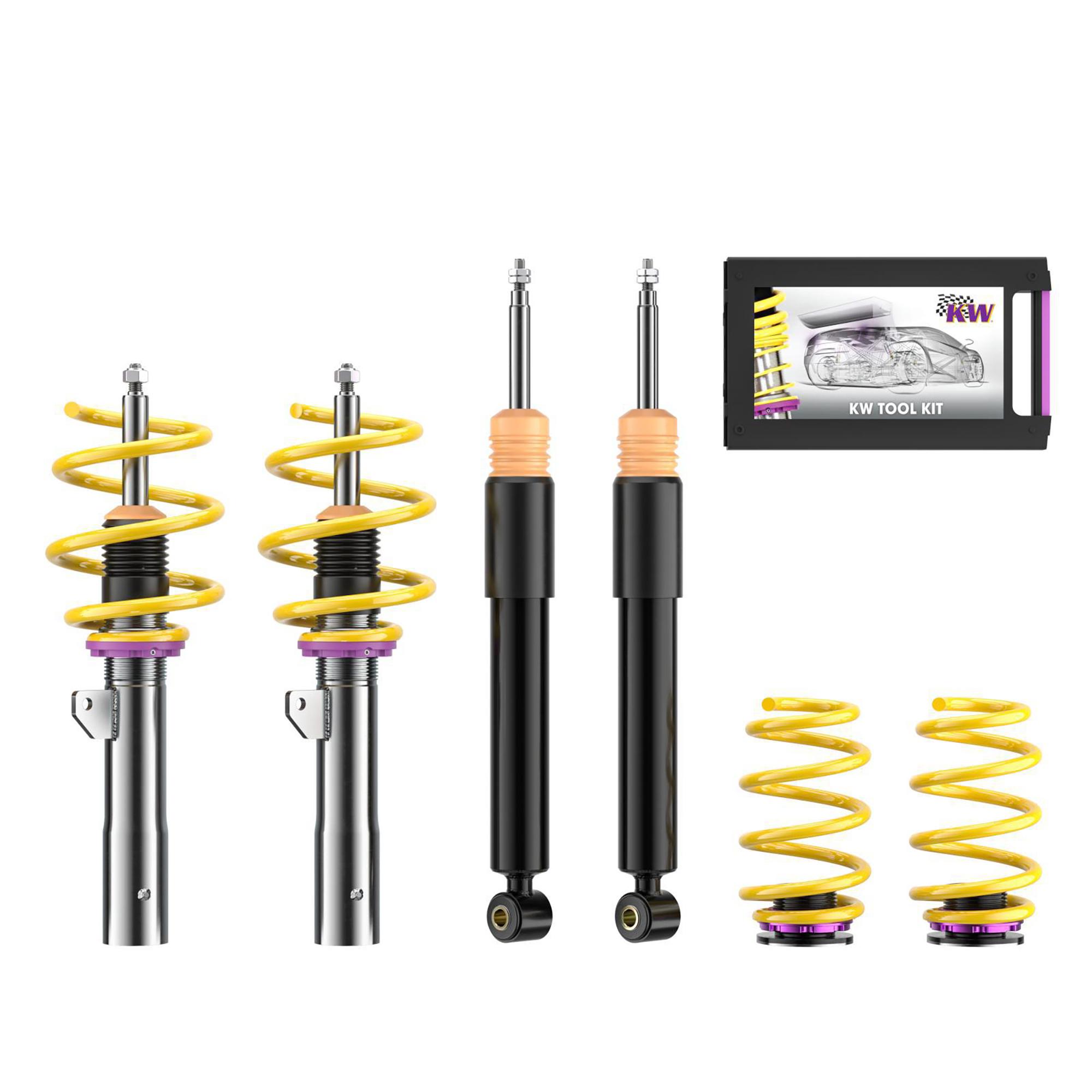 KW Street Comfort Suspension Kit (2014+ Mini Cooper (F55) Hardtop 4DR incl. JCW, without Dynamic Damper Control) - 180200AT