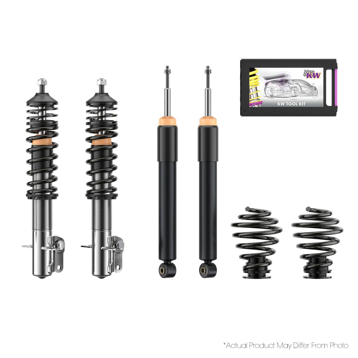 KW Height Adjustable Stainless Steel Coilover System With Pre-Configured Damping (1990 911 Carrera 2) - 10271018-B