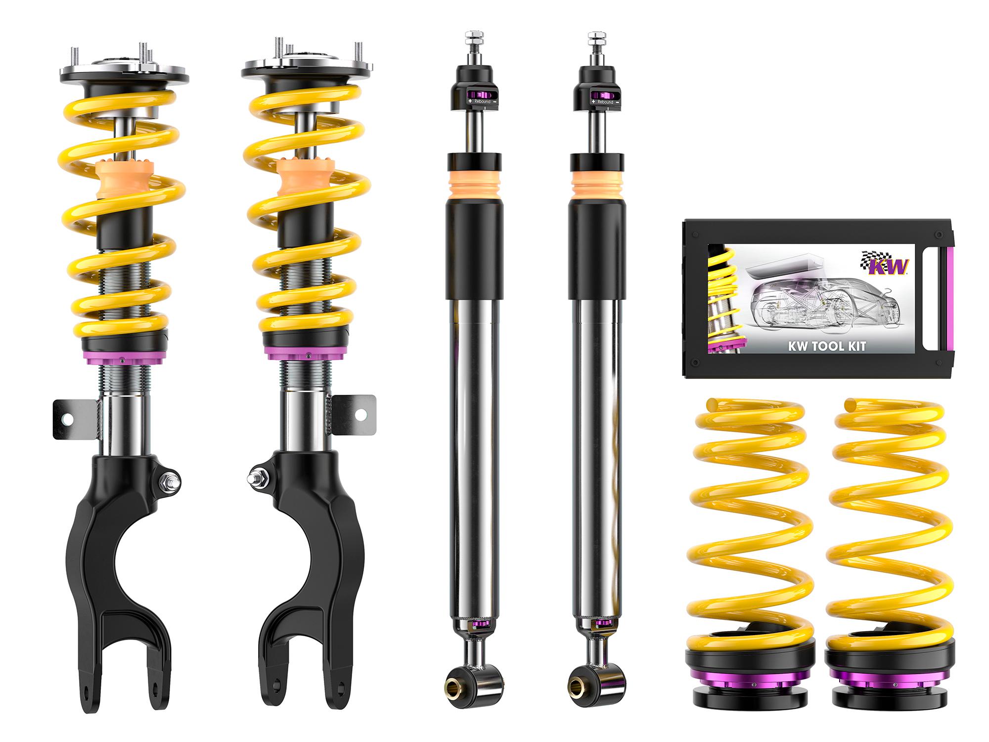KW Height Adjustable Coilovers with Independent Compression and Rebound Technology (2018-2022 3 Long Range, 3 Performance) - 3520887007