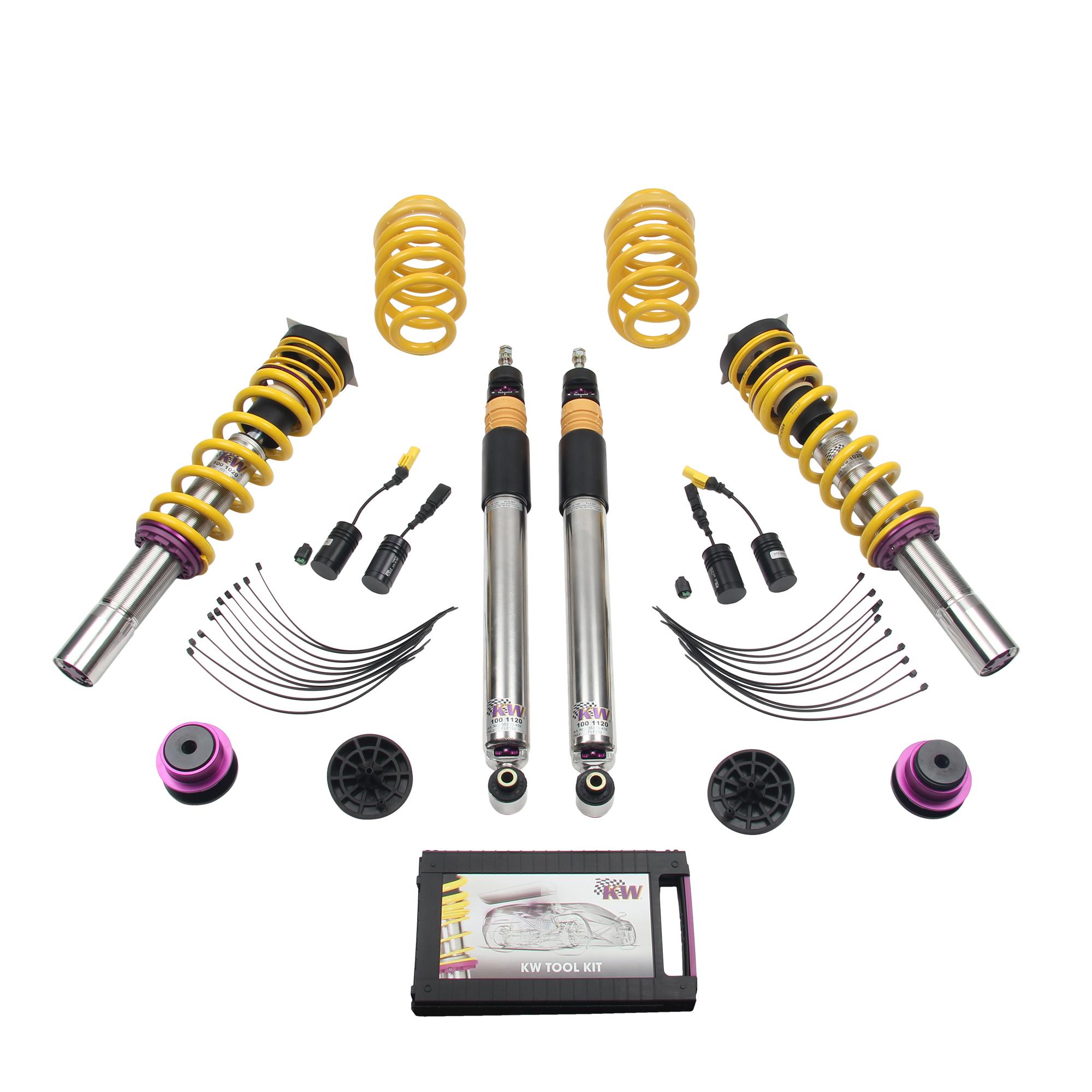 KW V3 Fully Adjustable Coilover Kit (2017+ A4 (B9) Sedan 2WD, with Electronic Dampers) - 352100AW