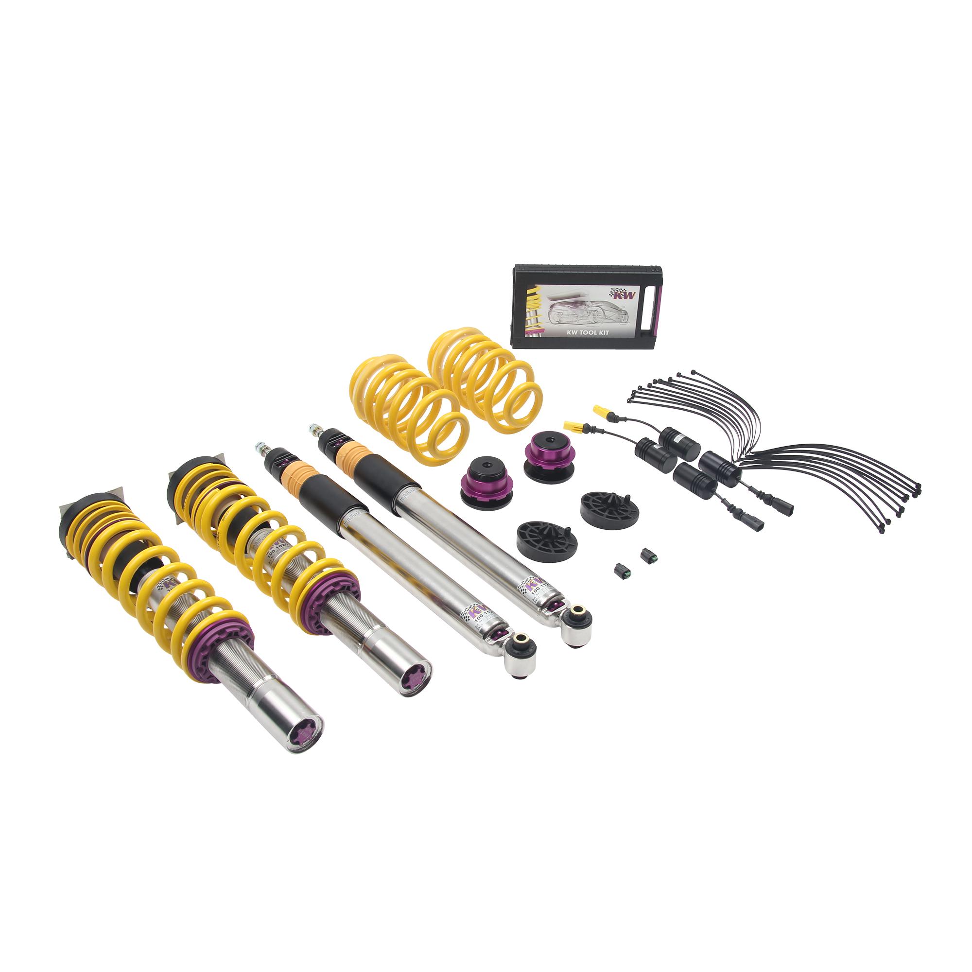 KW V3 Fully Adjustable Coilover Kit (2017+ A4 (B9) Sedan 2WD, with Electronic Dampers) - 352100AW