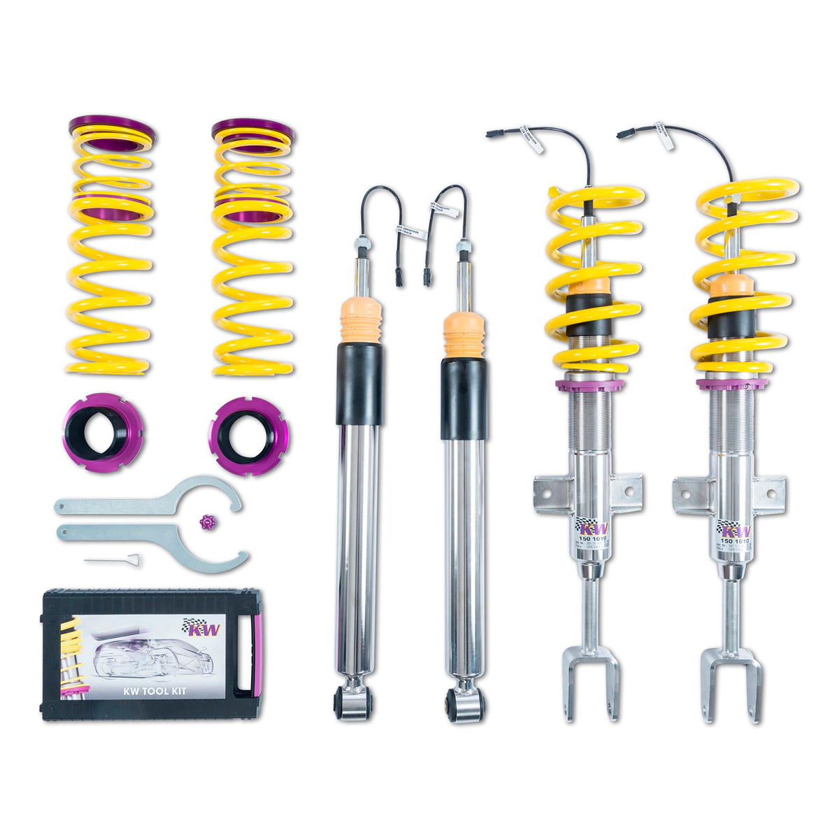 KW Plug &amp - Play Height Adjustable Coilovers with electronic damping control (2017-2021 Giulia Quadrifoglio) - 39015001