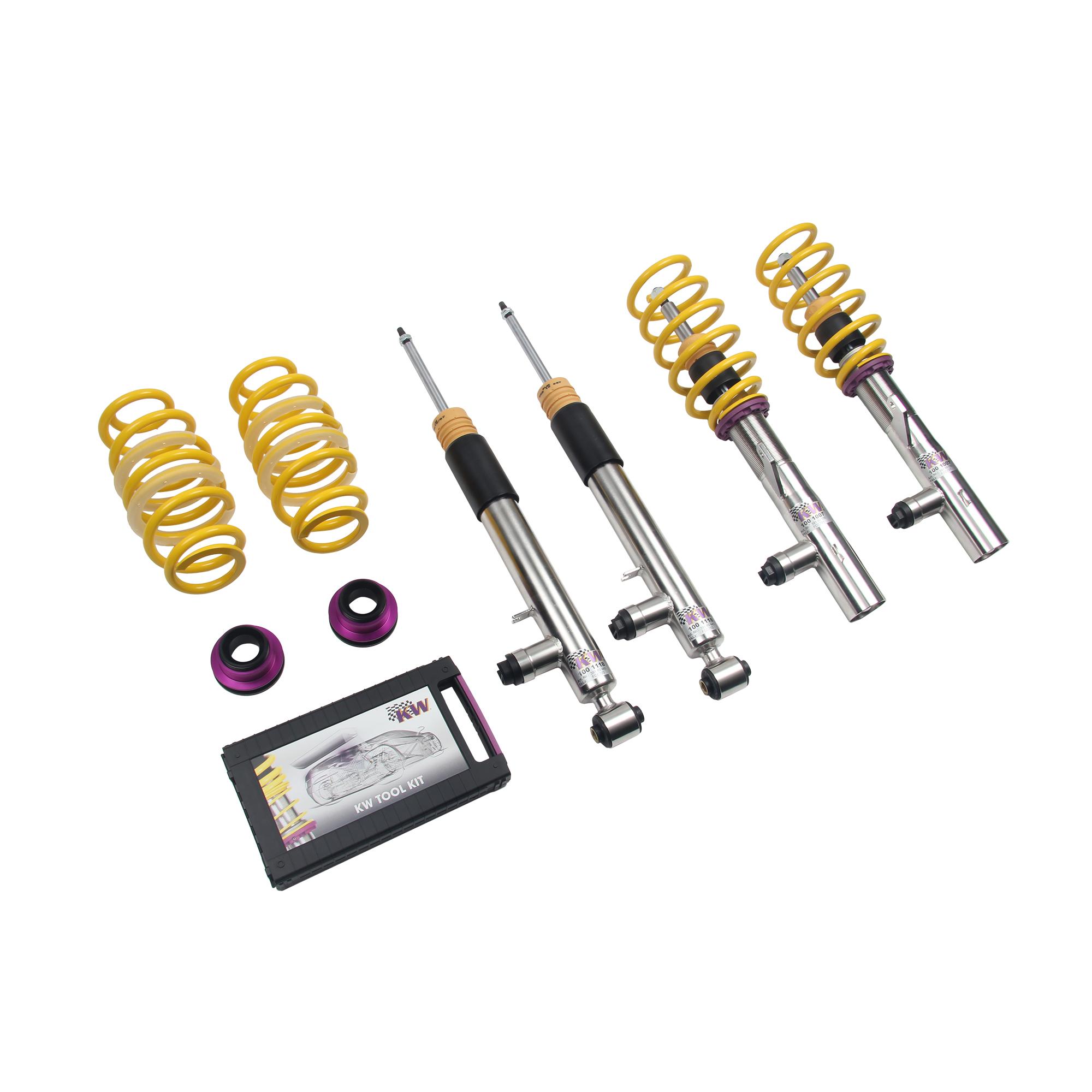 KW Plug &amp - Play Height Adjustable Coilovers with electronic damping control (2015-2021 GTI S, GTI Autobahn, GTI SE, GTI Sport, GTI Rabbit Edition) - 39080029