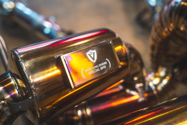 Valvetronic Designs 2015-2020 Lamborghini LP-580, LP-610 Huracan 5.2L Full Valved Exhaust System With Free Flow Headers , Grade 5 Titanium Reuses OEM Tips - LAM.HUR.VSES.FFH.1.TI