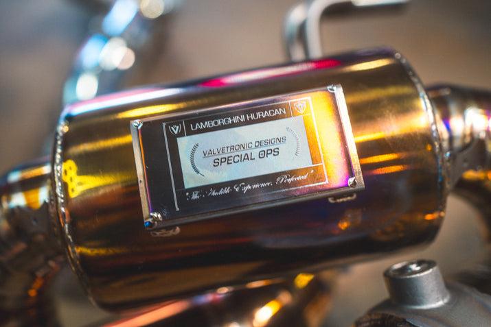 Valvetronic Designs 2015-2020 Lamborghini LP-580, LP-610 Huracan 5.2L Full Valved Exhaust System With Free Flow Headers , Grade 5 Titanium Reuses OEM Tips - LAM.HUR.VSES.FFH.1.TI