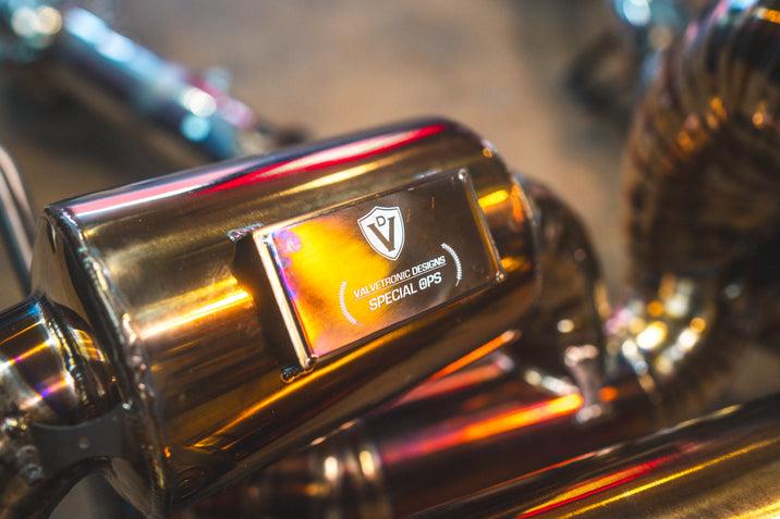 Valvetronic Designs 2015-2020 Lamborghini LP-580, LP-610 Huracan 5.2L Valved Catback Exhaust System , Grade 5 Titanium Reuses OEM Tips - LAM.HUR.VSES.TI