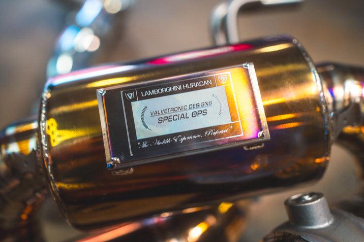 Valvetronic Designs 2015-2020 Lamborghini LP-580, LP-610 Huracan 5.2L Valved Catback Exhaust System , Grade 5 Titanium Reuses OEM Tips - LAM.HUR.VSES.TI