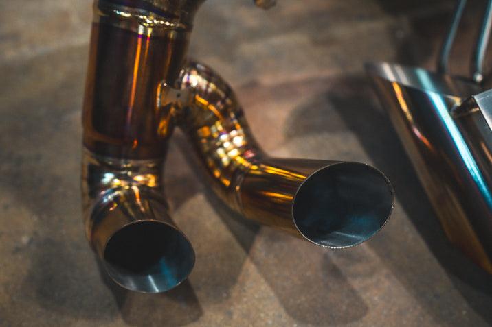 Valvetronic Designs 2015-2020 Lamborghini LP-580, LP-610 Huracan 5.2L Valved Catback Exhaust System , Grade 5 Titanium Reuses OEM Tips - LAM.HUR.VSES.TI