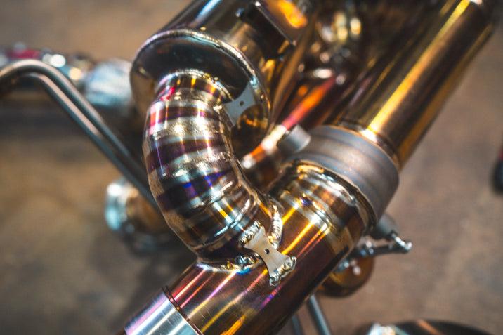 Valvetronic Designs 2015-2020 Lamborghini LP-580, LP-610 Huracan 5.2L Valved Catback Exhaust System , Grade 5 Titanium Reuses OEM Tips - LAM.HUR.VSES.TI