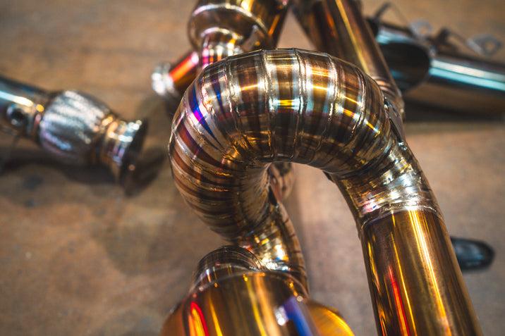 Valvetronic Designs 2015-2020 Lamborghini LP-580, LP-610 Huracan 5.2L Valved Catback Exhaust System , Grade 5 Titanium Reuses OEM Tips - LAM.HUR.VSES.TI
