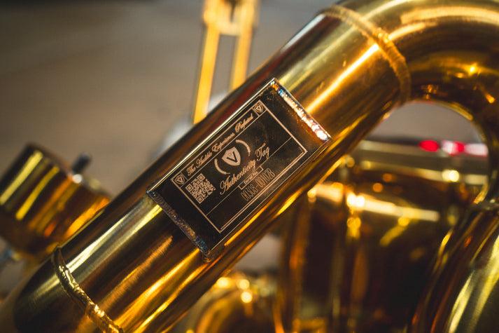 Valvetronic Designs 2011-2016 Lamborghini LP 740-4 6.5L Catback T304 Stainless Steel Finished in Anodized Gold, Reuses OEM Style Tips - LAM.LP740.VSES.AG