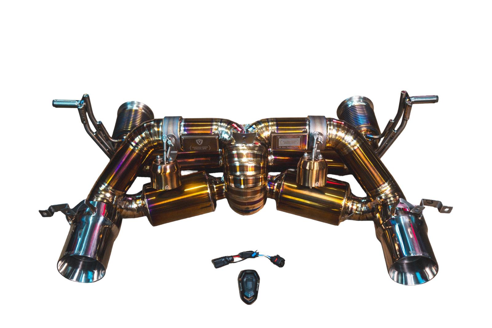 Valvetronic Designs 2021-2025 Lamborghini Huracan STO 5.2L Valved Catback Exhaust, Grade 5 Titanium Bespoke OEM Style Valvetronic Tips - LAM.STO.VSES.TI